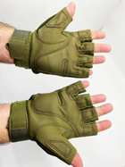Перчатки тактические беспалые короткие велоперчатки мотоперчатки р. М олива - изображение 5