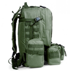 Тактический рюкзак армейский Camo Tactics 55л с отстегивающимися сумками, Стропы МОЛЛЕ Oliva - зображення 3