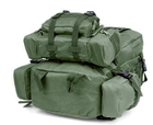 Тактический рюкзак армейский Camo Tactics 55л с отстегивающимися сумками, Стропы МОЛЛЕ Oliva - зображення 6