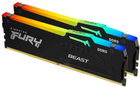 Pamięć RAM Kingston Fury DDR5-5600 16384MB PC5-44800 (zestaw 2x8192) bestia RGB czarny (KF556C36BBEAK2-16) - obraz 1