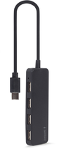 Hub USB Gembird 4-port USB Type-C Black (UHB-CM-U2P4-01) - obraz 2