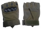 Тактические перчатки без пальцев Перчатки тактические беспалые Размер XL Зеленый (олива) - изображение 3