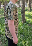 Тактическая футболка Flas; XXL/52-54; 100% Хлопок. Пиксель Multicam. Армейская футболка. - изображение 8