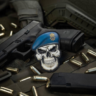 Шеврон на липучке Череп в берете (Национальная Гвардия Украины) Синий - изображение 4