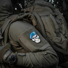 Шеврон на липучке Череп в берете (Национальная Гвардия Украины) Синий - изображение 5