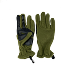 Перчатки зимние флисовые с резинкой Олива XL тактические армейские для военных - изображение 2