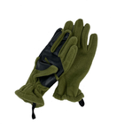 Перчатки зимние флисовые с резинкой Олива XL тактические армейские для военных - изображение 3