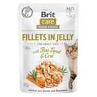 Вологий корм для кішок Brit Care Adult Cat Fillets in Jelly with Trout&Cod 85 г