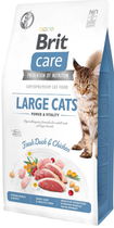 Сухой корм для кошек Brit Care Cat Grain Free Large Power Vitality для взрослых кошек больших пород с уткой и курицей
