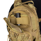 Тактичний однолямковий рюкзакз Camotec прихованим відділенням для зброї TCB Coyote - зображення 7