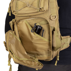 Тактичний однолямковий рюкзакз Camotec прихованим відділенням для зброї TCB Coyote - зображення 8