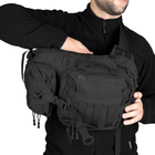 Тактический однолямочный рюкзак Camotec скрытым отделением для оружия TCB Black - изображение 12