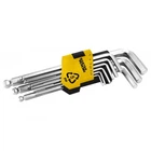 Ключи шестигранные набор MASTERTOOL GM 9 шт CrV удлиненные с шар.нак (1,5-10мм L74-172мм) (75-0957)
