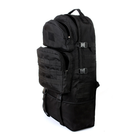Тактический туристический супер-крепкий рюкзак трансформер 5.15.b 40-60 литров черный с поясным ремнем Кордура 500 ден - изображение 4