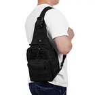 Тактический армейский рюкзак 6л, (28х18х13 см) Oxford 600D, B14, Черный - изображение 4