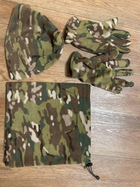 Комплект 3в1: Шапка, баф, рукавички на флісі армійські Мультикам - зображення 9