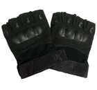 Тактические перчатки с открытыми пальцами. черные раз. М - изображение 1