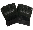Тактические перчатки с открытыми пальцами. черные раз. L - изображение 1