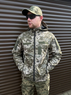 Тактическая куртка летняя soft shell пиксель Premium, Куртка пиксель, Куртка софтшелл ВСУ пиксель 56р. - изображение 1
