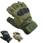 Тактические беспалые перчатки митенки, Зеленый / L - изображение 5
