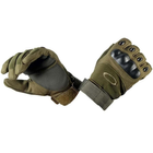 Тактические перчатки с закрытыми пальцами, Зеленый, M - изображение 1