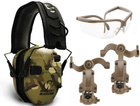 Комплект Активні навушники Walker's Razor Slim Multicam + кріпления на шолом "Чебурашка" Койот + окуляри Walkers - зображення 1