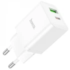 Мережевий зарядний пристрій (МЗП) Hoco N28 Founder 20W Type-C + USB (White)