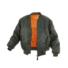Тактична двостороння куртка бомбер Mil-Tec ma1 олива 10403001 розмір S - зображення 3