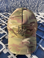 Тактическая Кепка мультикам ВСУ, Бейсболка multicam с оливковым трезубцем, Летняя армейская кепка регулируемая - изображение 1