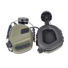 Активні стрілецькі навушники на шолом Opsmen Earmor M31H Olive + Premium кріплення Чебурашка (127750kr) - зображення 4