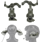 Навушники Активні для стрільби Earmor M31H Олива на шолом + Premium кріплення Чебурашка (12775kr) - зображення 9