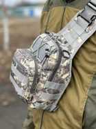 Однолямочный городской рюкзак барсетка сумка слинг Tactic с системой molle на 7 л Pixel (095-pixel) - изображение 5