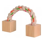 Іграшка для гризунів Trixie Playing Rope канат з дерев'яними блоками, 20см