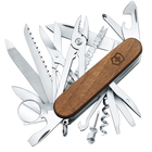 Ніж складаний, мультитул Victorinox Swisschamp Wood (91мм, 29 функцій), дерево 1.6791.63