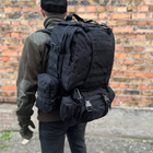Тактический военный рюкзак с подсумками Military военный рюкзак водоотталкивающий 50 л 52 х 32 х 22 см Черный - изображение 2