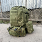 Тактический военный рюкзак с подсумками Military военный рюкзак водоотталкивающий 50 л 52 х 32 х 22 см Олива - изображение 11