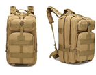 Тактичний похідний рюкзак Military військовий водовідштовхуючий рюкзак 25 л 45х24х22 см Койот - зображення 9