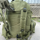 Тактичний військовий рюкзак з підсумками Military військовий рюкзак водовідштовхувальний 50 л 52 х 32 х 22 см Олива - зображення 13