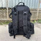 Тактичний військовий рюкзак з підсумками Military військовий рюкзак водовідштовхувальний 50 л 52 х 32 х 22 см Чорний - зображення 12