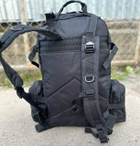 Тактичний військовий рюкзак з підсумками Military військовий рюкзак водовідштовхувальний 50 л 52 х 32 х 22 см Чорний - зображення 13