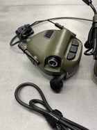 Навушники тактичні Earmor M32H, активні, з кріпленням на шолом і знімним мікрофоном, NRR 22, колір Зелений - зображення 6
