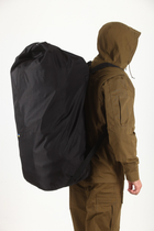 Тактический баул-рюкзак 65 литров Черный Oxford 600 D MELGO влагозащитный вещевой мешок - изображение 1