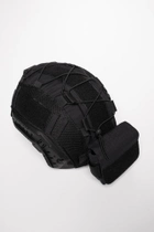 Комплект кавер (чехол) для шлема Fast и подсумок карман (противовес) для аксессуаров на кавер, Черный - изображение 5