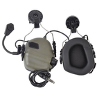 Активні шумоподавлюючі навушники EARMOR M32H з кріпленням для шолома FAST Olive Green Оливковий - зображення 2