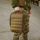Тактичний Штурмовий Рюкзак (Сумісний із Гідратором) Лямки MOLLE Рюкзак для ЗСУ Cordura 1000D Койот - зображення 6
