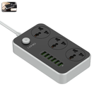 Сетевой фильтр удлинитель LDNIO SC3604 3 розетки и 6USB портов с выключателем и заземлением