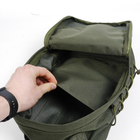 Універсальний тактичний рюкзак 10 літрів, військовий штурмовий рюкзак із щільної тактичної тканини Kiborg Хакі - зображення 10