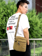 Коттоновая мужская на сумка на плечо Edibazzar Т22SS Бежевая - изображение 4