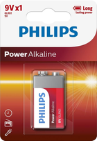 Батарейка Philips Power Alkaline 6LR61 BLI 1 (6LR61P1B/10) - зображення 1