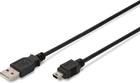 Kabel Digitus USB 2.0 (AM/miniB 5pin) 1 m Czarny (AK-300108-010-S) - obraz 1